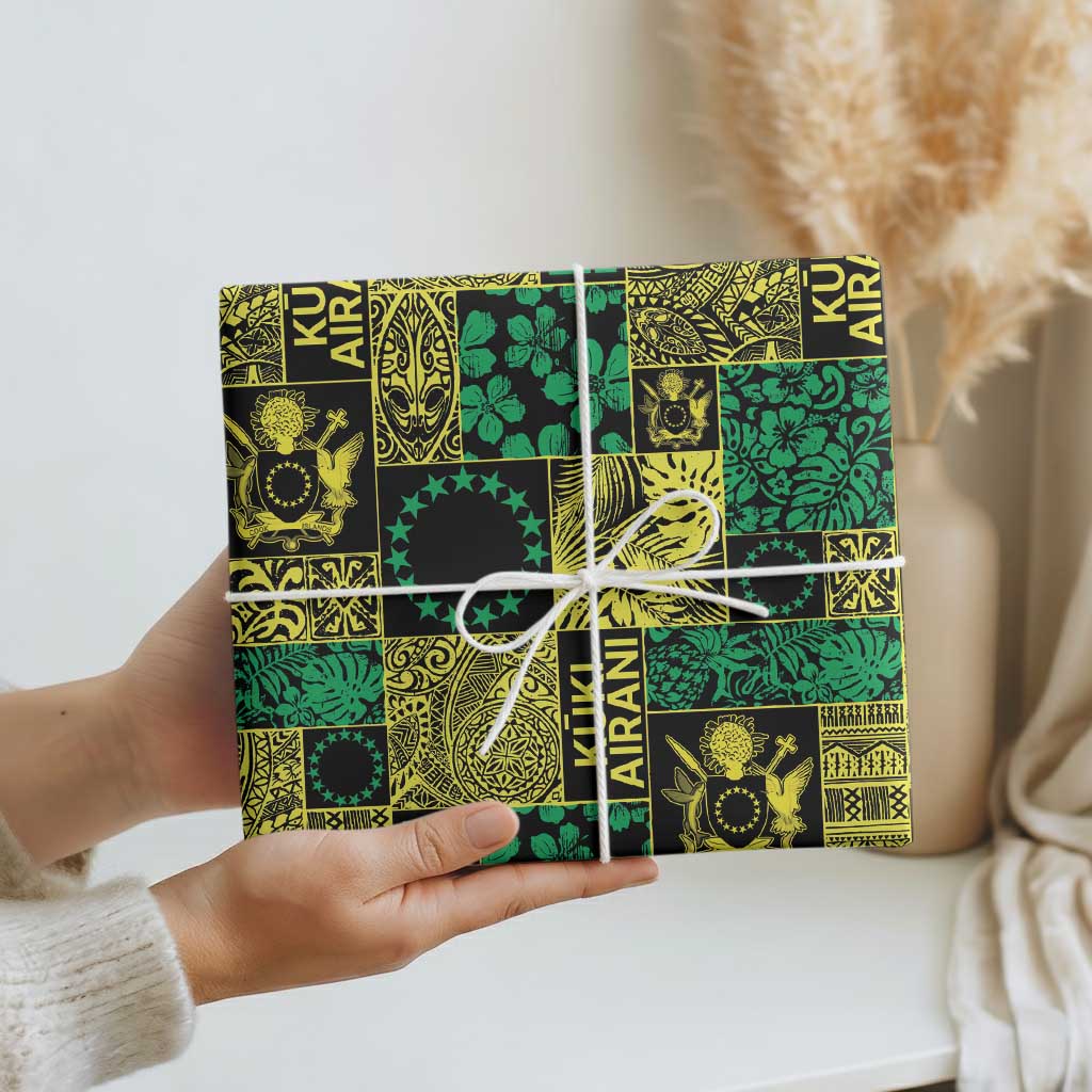 Cook Islands Mere Kiritimiti Wrapping Paper Pacific Patchwork Xmas Vibes - Polynesian Pride