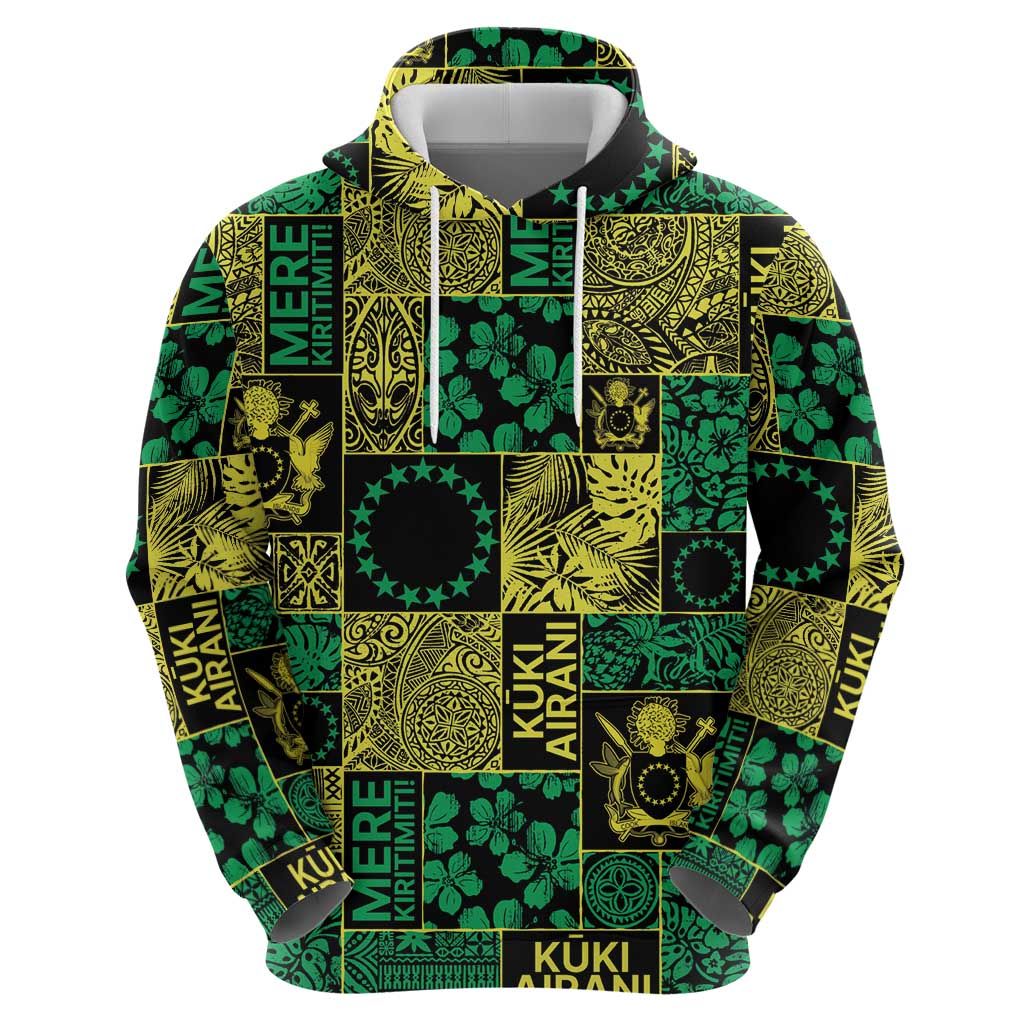Cook Islands Mere Kiritimiti Zip Hoodie Pacific Patchwork Xmas Vibes - Polynesian Pride