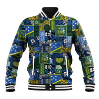 Solomon Islands Meri Kirihimete Baseball Jacket Pacific Patchwork Xmas Vibes - Polynesian Pride