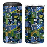 Solomon Islands Meri Kirihimete 4 in 1 Can Cooler Tumbler Pacific Patchwork Xmas Vibes - Polynesian Pride