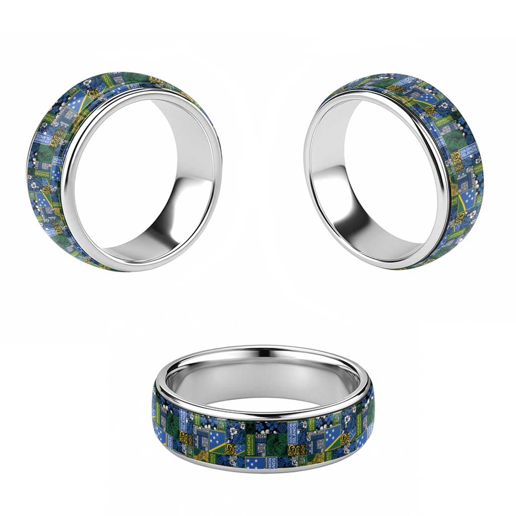 Solomon Islands Meri Kirihimete Classic Ring Pacific Patchwork Xmas Vibes - Polynesian Pride