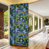Solomon Islands Meri Kirihimete Door Cover Pacific Patchwork Xmas Vibes - Polynesian Pride