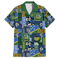 Solomon Islands Meri Kirihimete Family Matching Off The Shoulder Long Sleeve Dress and Hawaiian Shirt Pacific Patchwork Xmas Vibes - Polynesian Pride