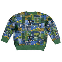 Solomon Islands Meri Kirihimete Kid Ugly Christmas Sweater Pacific Patchwork Xmas Vibes - Polynesian Pride