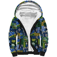 Solomon Islands Meri Kirihimete Sherpa Hoodie Pacific Patchwork Xmas Vibes - Polynesian Pride