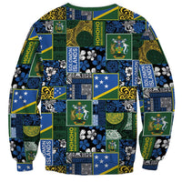 Solomon Islands Meri Kirihimete Sweatshirt Pacific Patchwork Xmas Vibes - Polynesian Pride