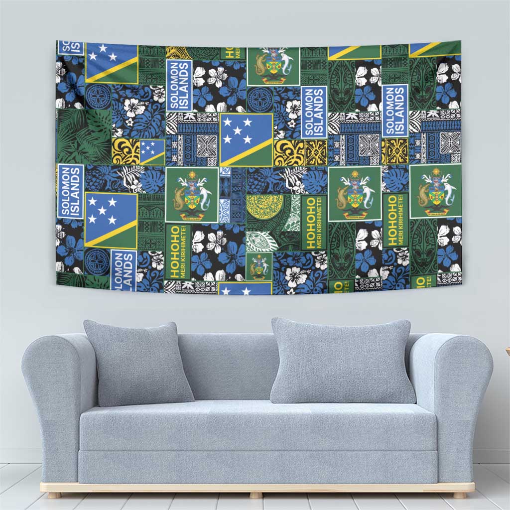 Solomon Islands Meri Kirihimete Tapestry Pacific Patchwork Xmas Vibes - Polynesian Pride
