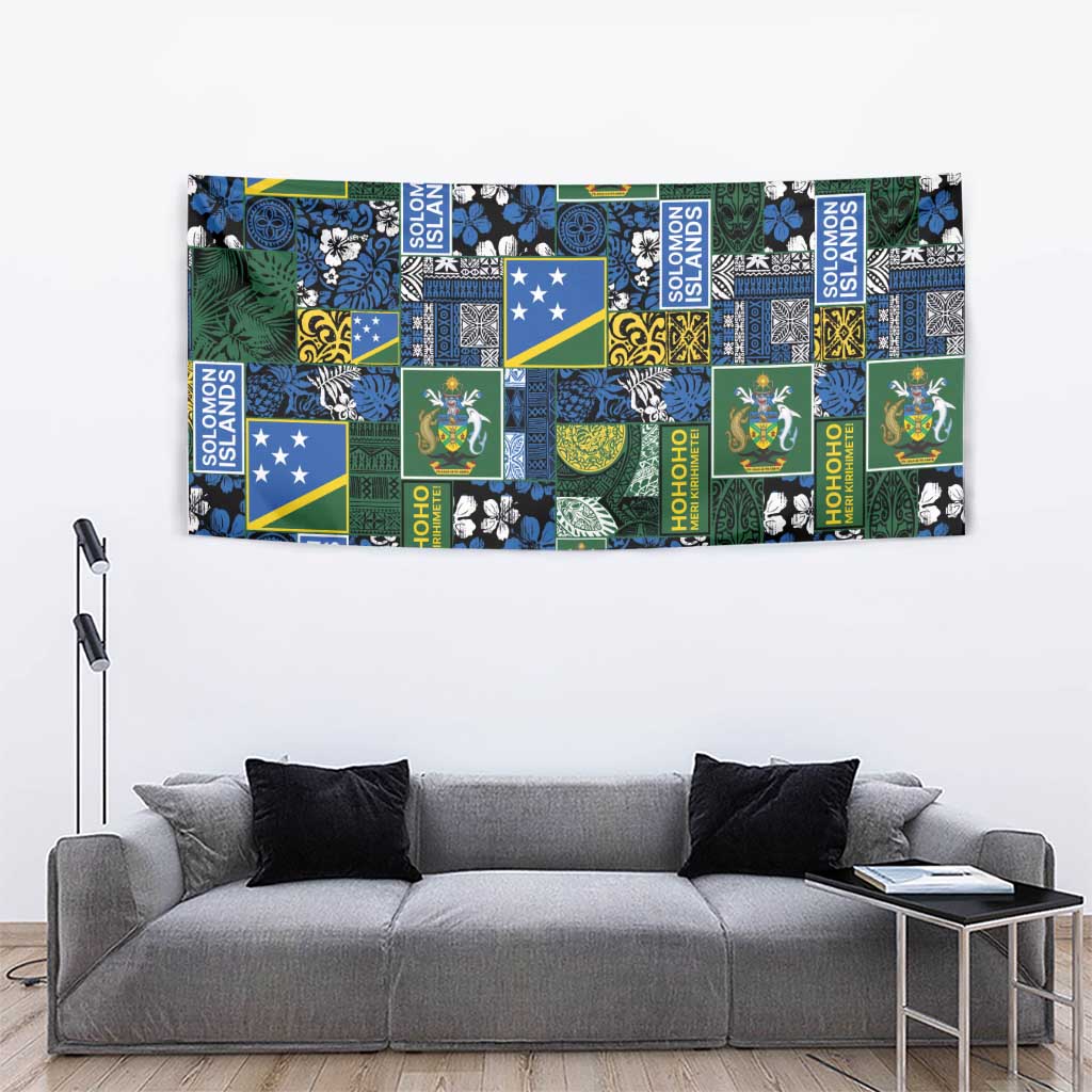 Solomon Islands Meri Kirihimete Tapestry Pacific Patchwork Xmas Vibes - Polynesian Pride