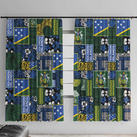 Solomon Islands Meri Kirihimete Window Curtain Pacific Patchwork Xmas Vibes - Polynesian Pride