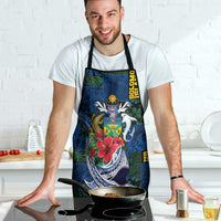 Solomon Islands Meri Kirihimete Apron Funny Santa Riding Shark - Polynesian Pride