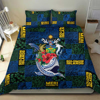 Solomon Islands Meri Kirihimete Bedding Set Funny Santa Riding Shark - Polynesian Pride