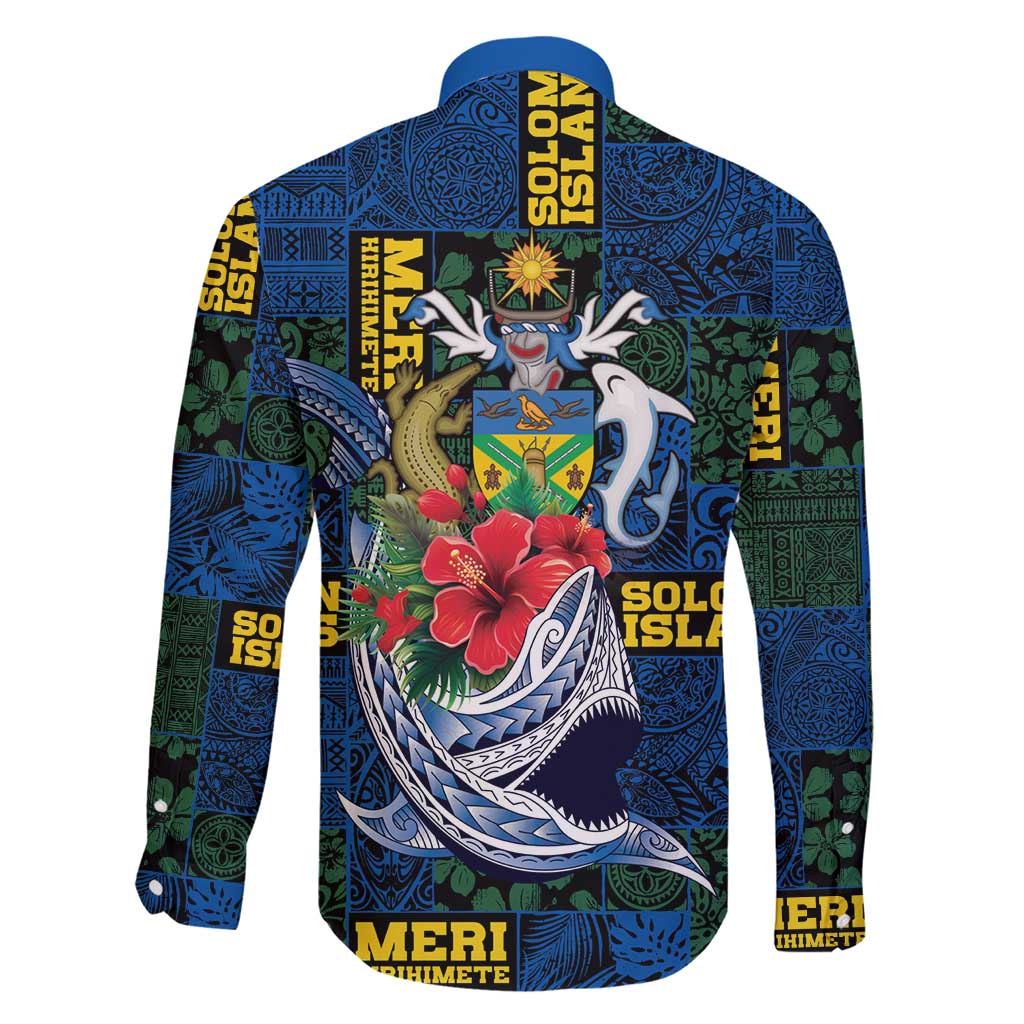 Solomon Islands Meri Kirihimete Family Matching Short Sleeve Bodycon Dress and Hawaiian Shirt Funny Santa Riding Shark - Polynesian Pride