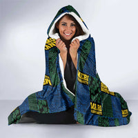 Solomon Islands Meri Kirihimete Hooded Blanket Funny Santa Riding Shark - Polynesian Pride