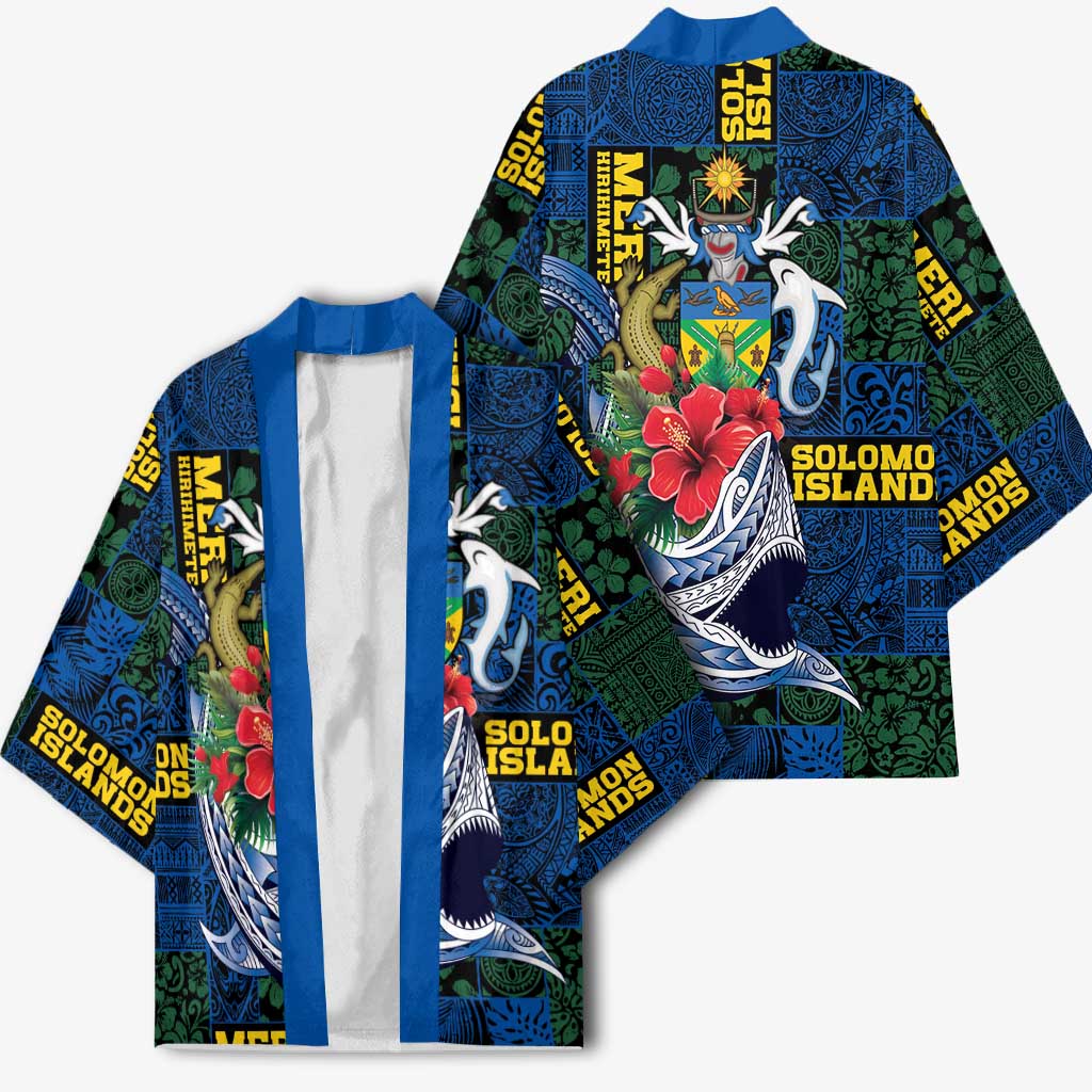 Solomon Islands Meri Kirihimete Kimono Funny Santa Riding Shark - Polynesian Pride