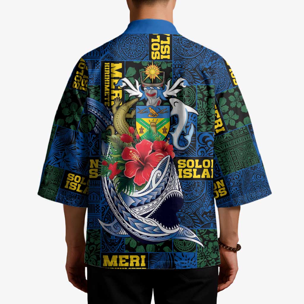 Solomon Islands Meri Kirihimete Kimono Funny Santa Riding Shark - Polynesian Pride