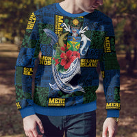 Solomon Islands Meri Kirihimete Ugly Christmas Sweater Funny Santa Riding Shark - Polynesian Pride