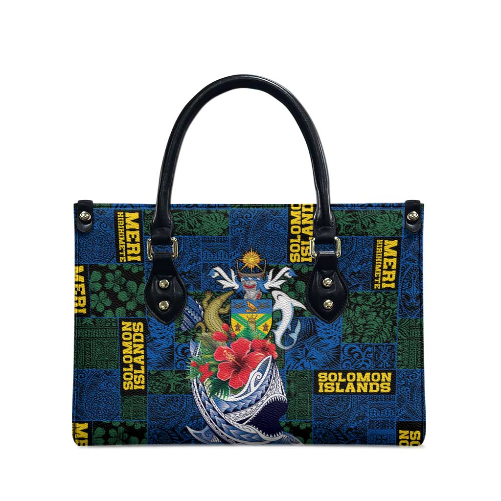 Solomon Islands Meri Kirihimete Leather Bag Funny Santa Riding Shark - Polynesian Pride