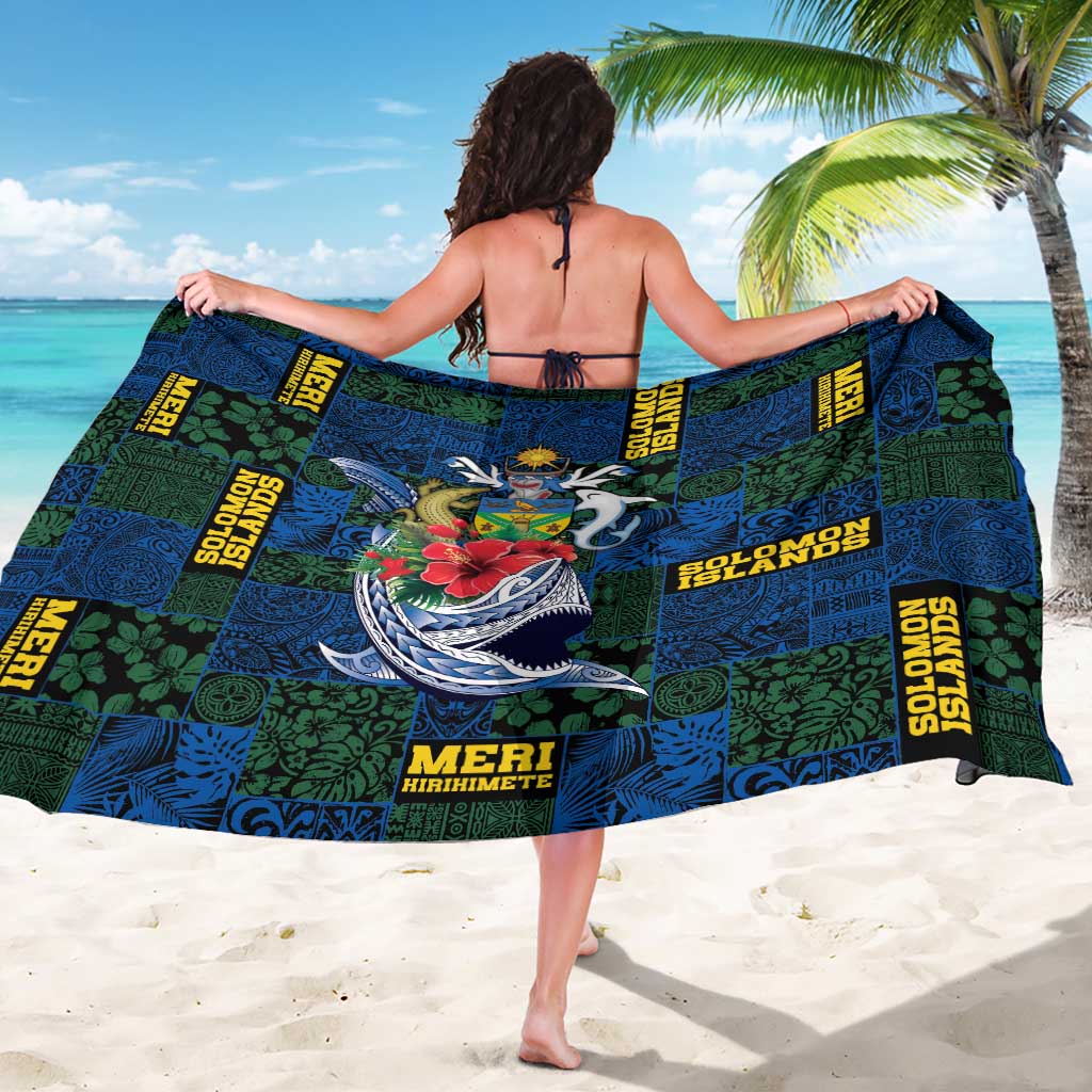 Solomon Islands Meri Kirihimete Sarong Funny Santa Riding Shark - Polynesian Pride