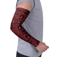 Black Tonga Kilisimasi Fiefia Arm Sleeves Pacific Patchwork Xmas Vibes - Polynesian Pride