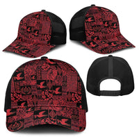 Black Tonga Kilisimasi Fiefia Baseball Net Cap Pacific Patchwork Xmas Vibes - Polynesian Pride