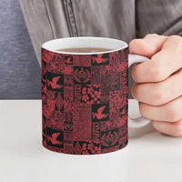Black Tonga Kilisimasi Fiefia Ceramic Mug Pacific Patchwork Xmas Vibes - Polynesian Pride
