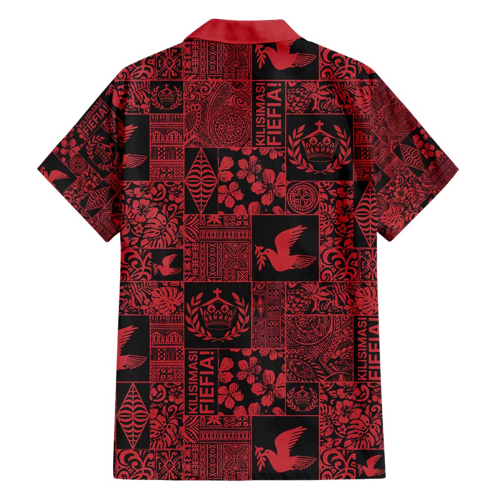 Black Tonga Kilisimasi Fiefia Hawaiian Shirt Pacific Patchwork Xmas Vibes - Polynesian Pride
