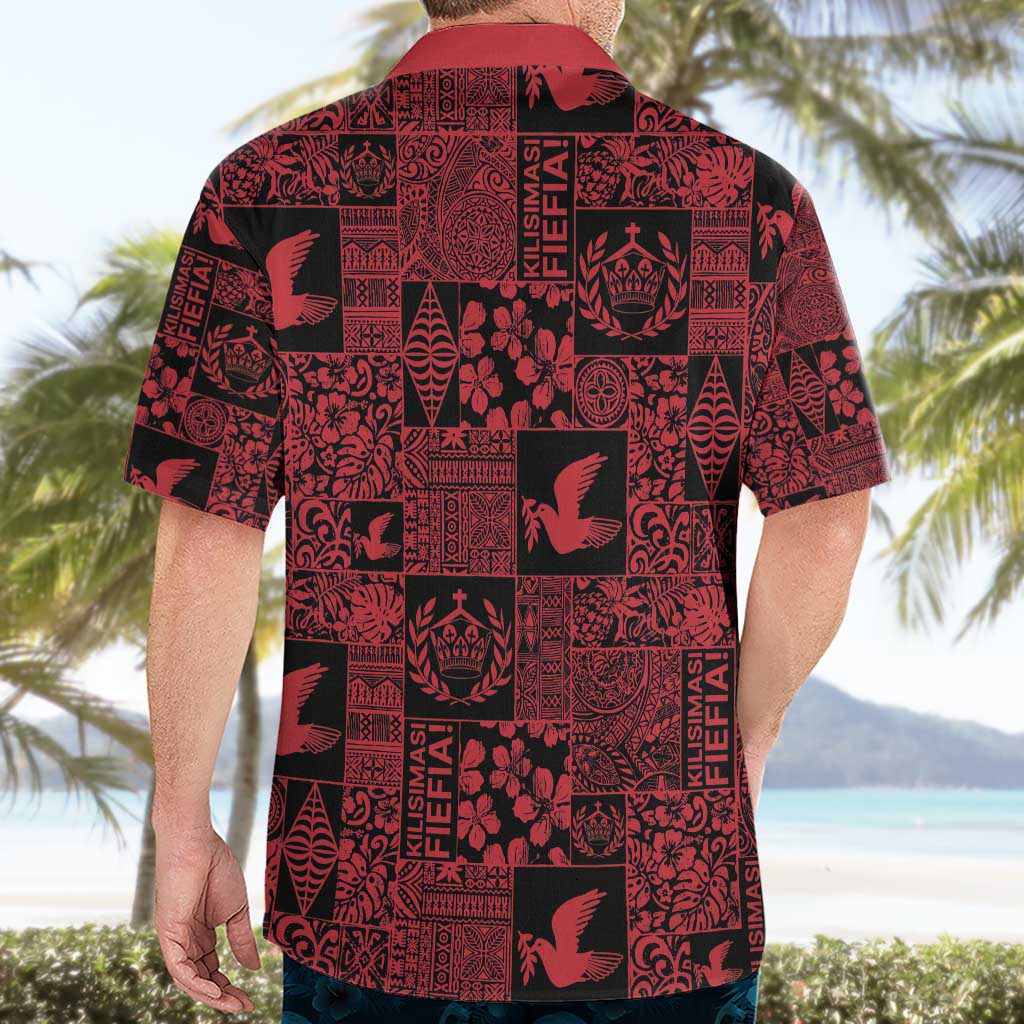 Black Tonga Kilisimasi Fiefia Hawaiian Shirt Pacific Patchwork Xmas Vibes - Polynesian Pride