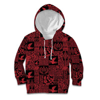 Black Tonga Kilisimasi Fiefia Kid Hoodie Pacific Patchwork Xmas Vibes - Polynesian Pride