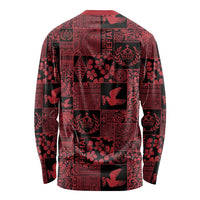 Black Tonga Kilisimasi Fiefia Long Sleeve Shirt Pacific Patchwork Xmas Vibes LT9 - Polynesian Pride