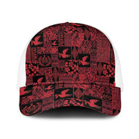 Black Tonga Kilisimasi Fiefia Mesh Trucker Cap Pacific Patchwork Xmas Vibes - Polynesian Pride