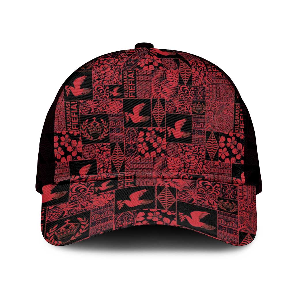 Black Tonga Kilisimasi Fiefia Mesh Trucker Cap Pacific Patchwork Xmas Vibes - Polynesian Pride