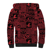 Black Tonga Kilisimasi Fiefia Sherpa Hoodie Pacific Patchwork Xmas Vibes - Polynesian Pride