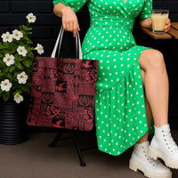 Black Tonga Kilisimasi Fiefia Tote Bag Pacific Patchwork Xmas Vibes - Polynesian Pride