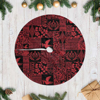 Black Tonga Kilisimasi Fiefia Tree Skirt Pacific Patchwork Xmas Vibes - Polynesian Pride