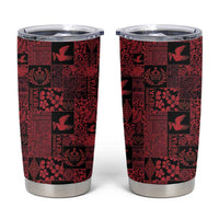 Black Tonga Kilisimasi Fiefia Tumbler Cup Pacific Patchwork Xmas Vibes - Polynesian Pride