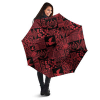 Black Tonga Kilisimasi Fiefia Umbrella Pacific Patchwork Xmas Vibes - Polynesian Pride