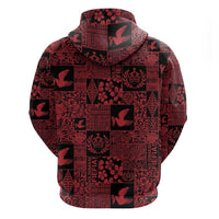 Black Tonga Kilisimasi Fiefia Zip Hoodie Pacific Patchwork Xmas Vibes - Polynesian Pride
