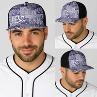 Blue Tonga Kilisimasi Fiefia Baseball Net Cap Pacific Patchwork Xmas Vibes - Polynesian Pride