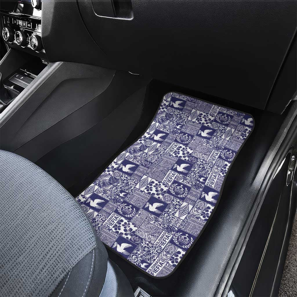 Blue Tonga Kilisimasi Fiefia Car Mats Pacific Patchwork Xmas Vibes - Polynesian Pride