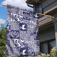 Blue Tonga Kilisimasi Fiefia Garden Flag Pacific Patchwork Xmas Vibes - Polynesian Pride