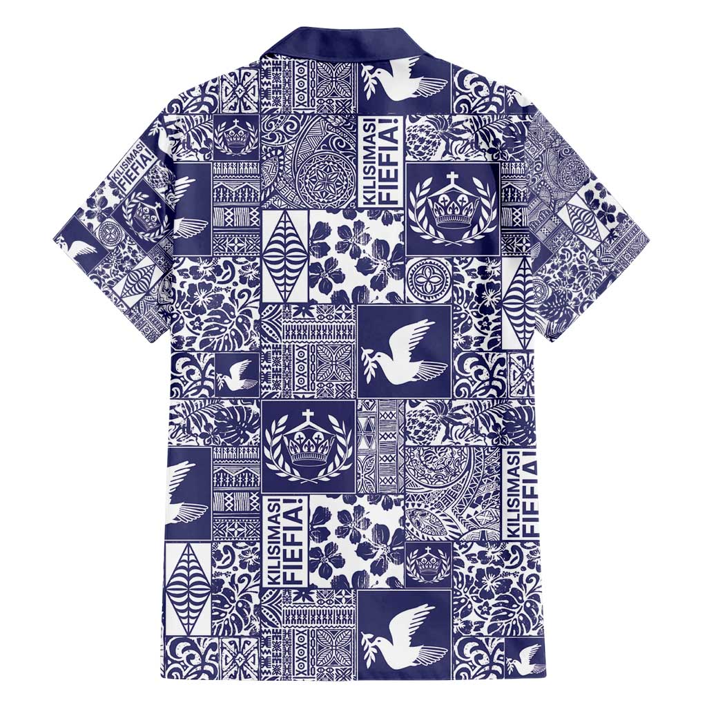 Blue Tonga Kilisimasi Fiefia Hawaiian Shirt Pacific Patchwork Xmas Vibes - Polynesian Pride