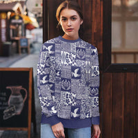 Blue Tonga Kilisimasi Fiefia Ugly Christmas Sweater Pacific Patchwork Xmas Vibes - Polynesian Pride