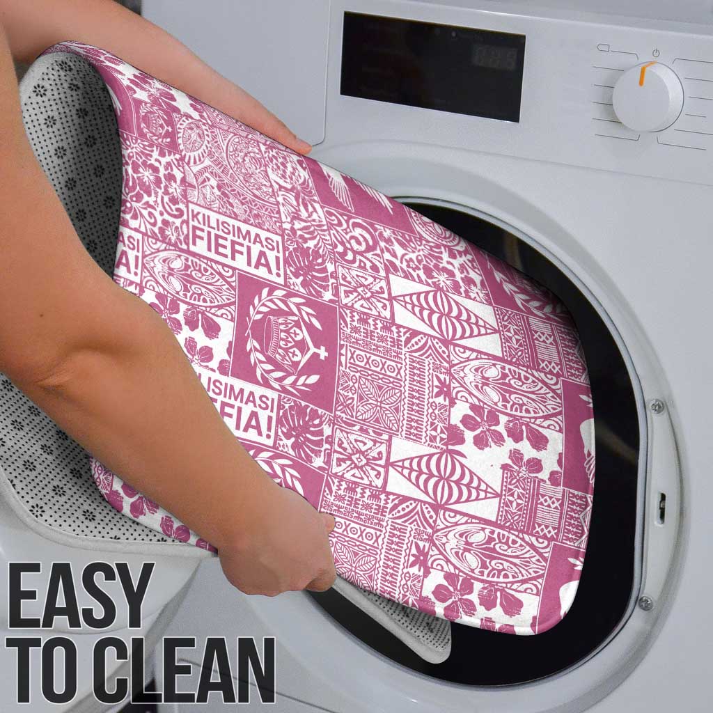 Pink Tonga Kilisimasi Fiefia Bathroom Set Pacific Patchwork Xmas Vibes - Polynesian Pride