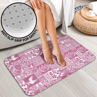 Pink Tonga Kilisimasi Fiefia Bathroom Set Pacific Patchwork Xmas Vibes - Polynesian Pride