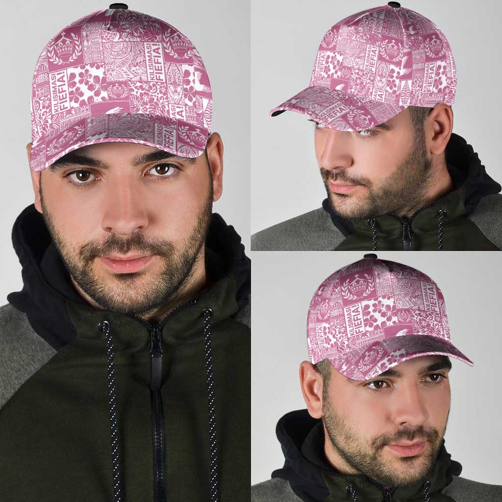 Pink Tonga Kilisimasi Fiefia Classic Cap Pacific Patchwork Xmas Vibes - Polynesian Pride