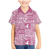 Pink Tonga Kilisimasi Fiefia Family Matching Mermaid Dress and Hawaiian Shirt Pacific Patchwork Xmas Vibes - Polynesian Pride