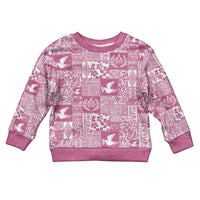 Pink Tonga Kilisimasi Fiefia Kid Ugly Christmas Sweater Pacific Patchwork Xmas Vibes - Polynesian Pride