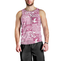 Pink Tonga Kilisimasi Fiefia Men Tank Top Pacific Patchwork Xmas Vibes - Polynesian Pride