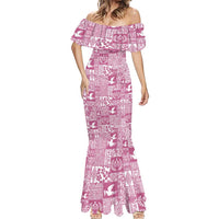 Pink Tonga Kilisimasi Fiefia Mermaid Dress Pacific Patchwork Xmas Vibes - Polynesian Pride