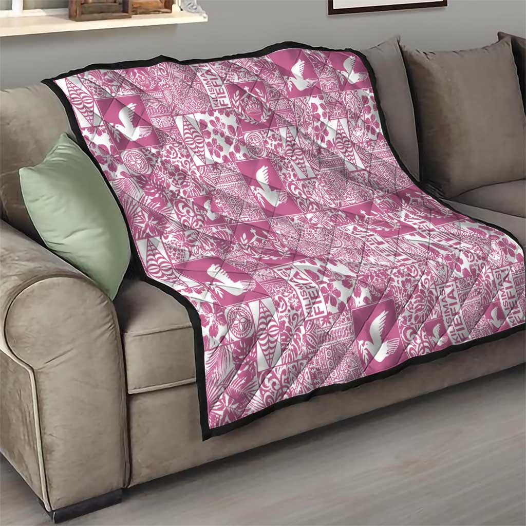 Pink Tonga Kilisimasi Fiefia Quilt Pacific Patchwork Xmas Vibes - Polynesian Pride